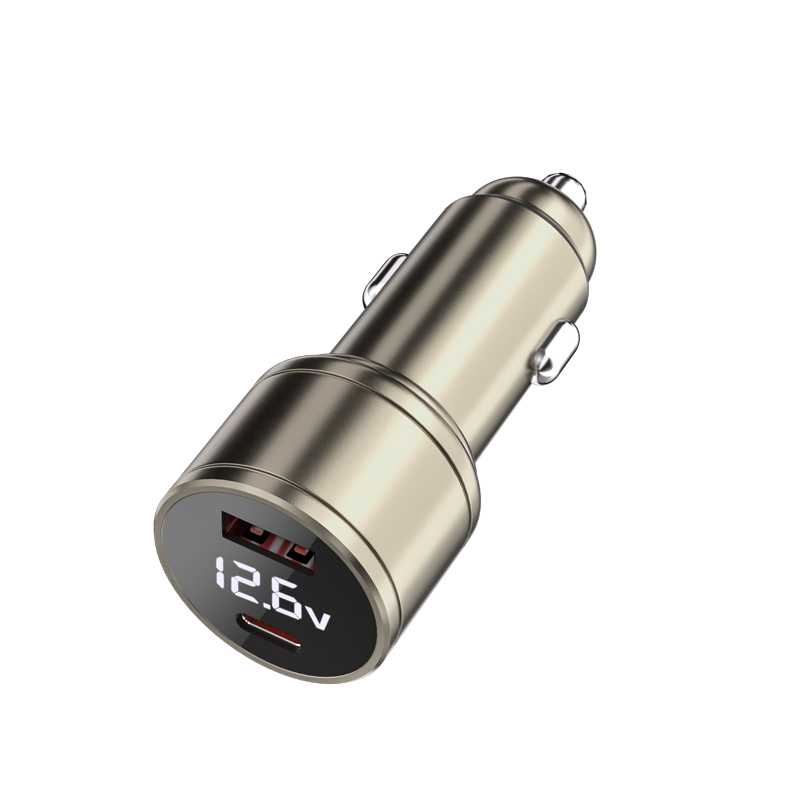 100W A+C Dual Port LED Display Car Charger