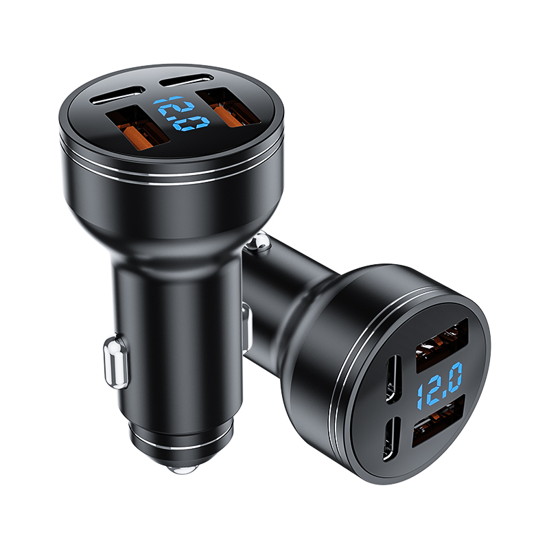126W 2A+2C Four Port LED Display Car Charger